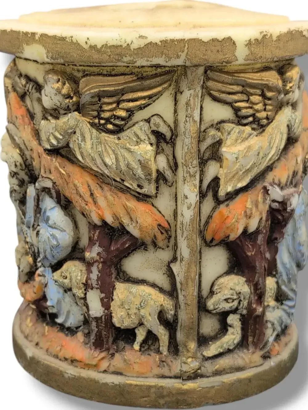 Lenox Candles Nativity Scene Pillar Candle‎ Single Wick Beige Japan Christmas 5